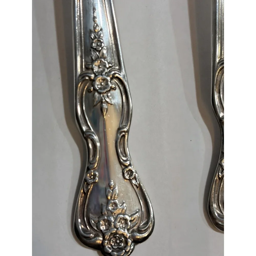 Set of 4 Magnolia Inspiration Wm Roger's Silver Plated Salad Forks